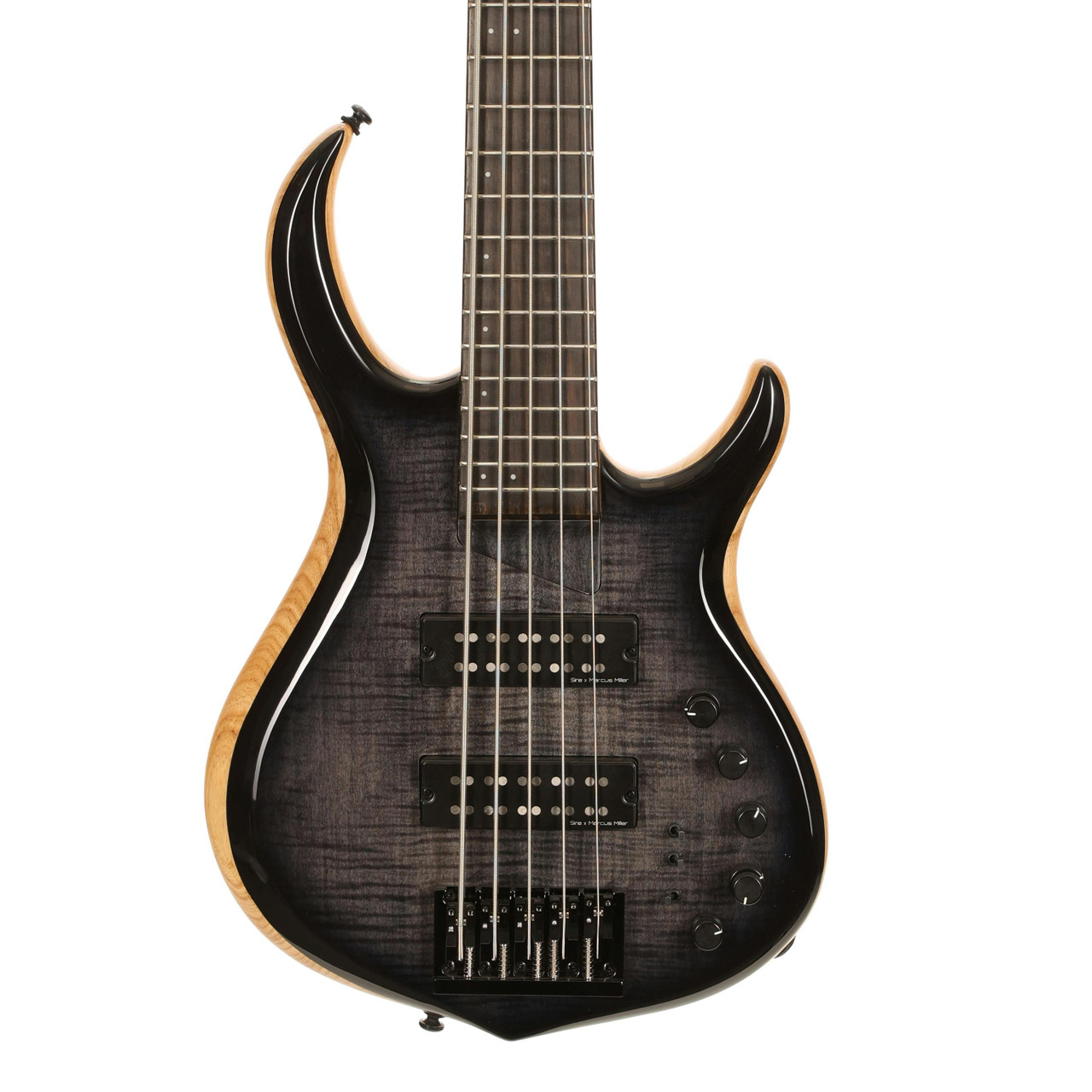 Sire Version 2 Updated Marcus Miller M7 Swamp Ash 5-String Bass Guitar in Transparent Black Sire Version 2 Updated Marcus Miller M7 Swamp Ash 5-String Bass Guitar in Transparent Black