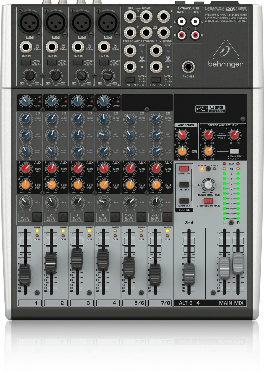 Behringer XENYX X2222USB Mixer With 8 Mic Inputs and Effects