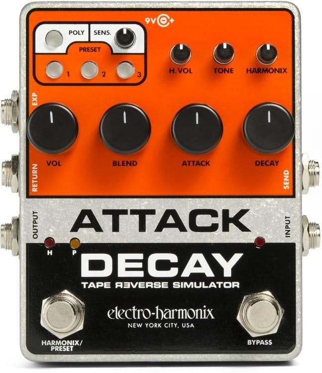 Electro Harmonix Attack Decay Tape Reverse Simulator Pedal Electro Harmonix Attack Decay Tape Reverse Simulator Pedal