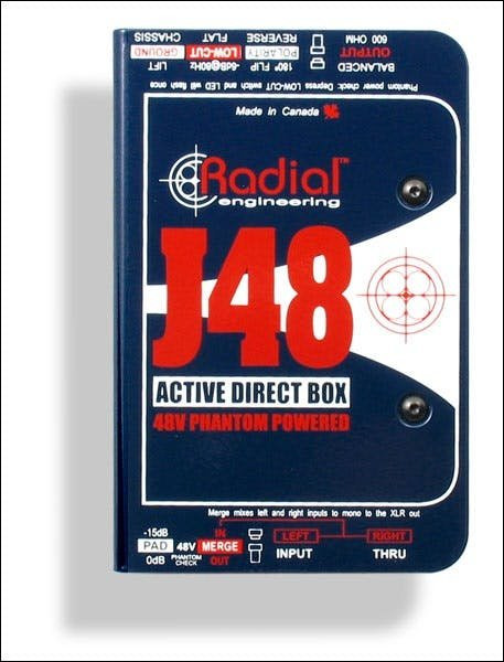 Radial J48 Phantom powered DI box Radial J48 Phantom powered DI box