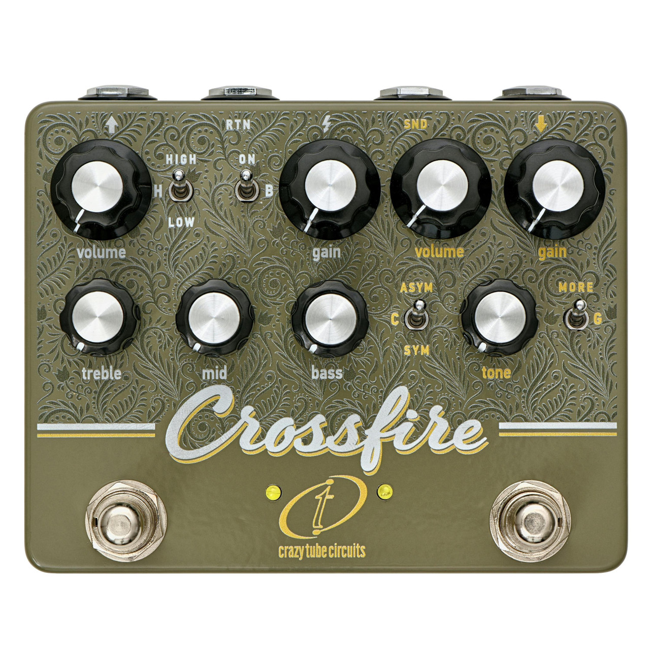 Crazy Tube Circuits CROSSFIRE Dual Channel Overdrive Pre-Amp FX Pedal Crazy Tube Circuits CROSSFIRE Dual Channel Overdrive Pre-Amp FX Pedal