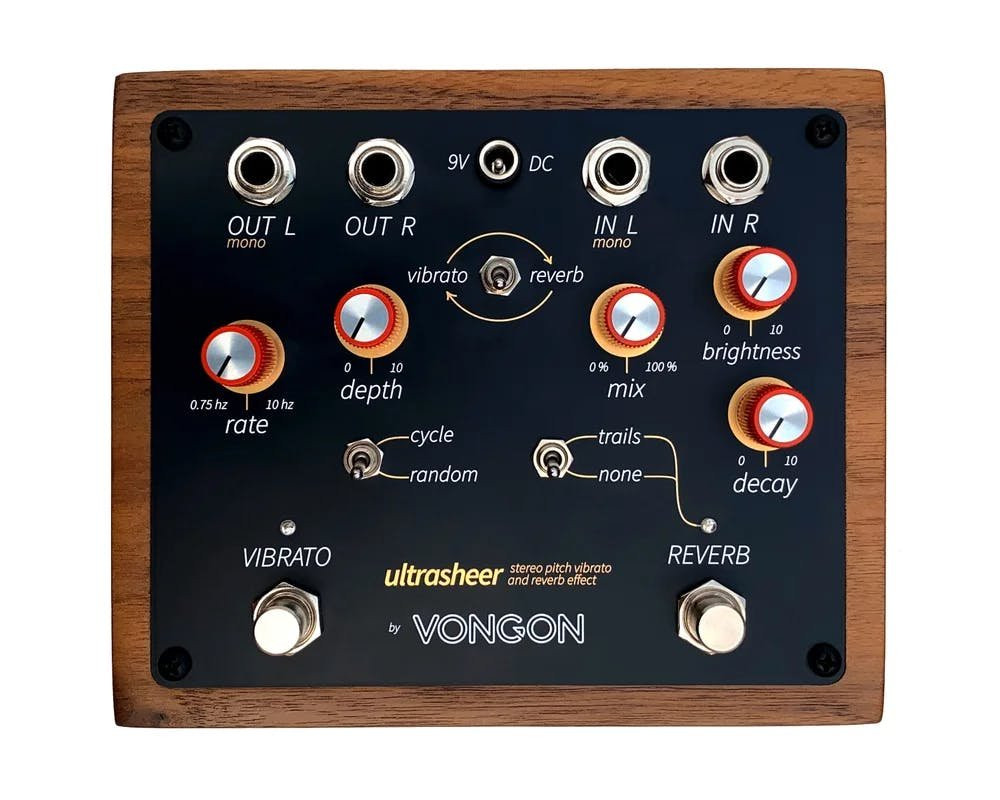 Vongon Ultrasheer Stereo Pitch Vibrato and Reverb Pedal Vongon Ultrasheer Stereo Pitch Vibrato and Reverb Pedal