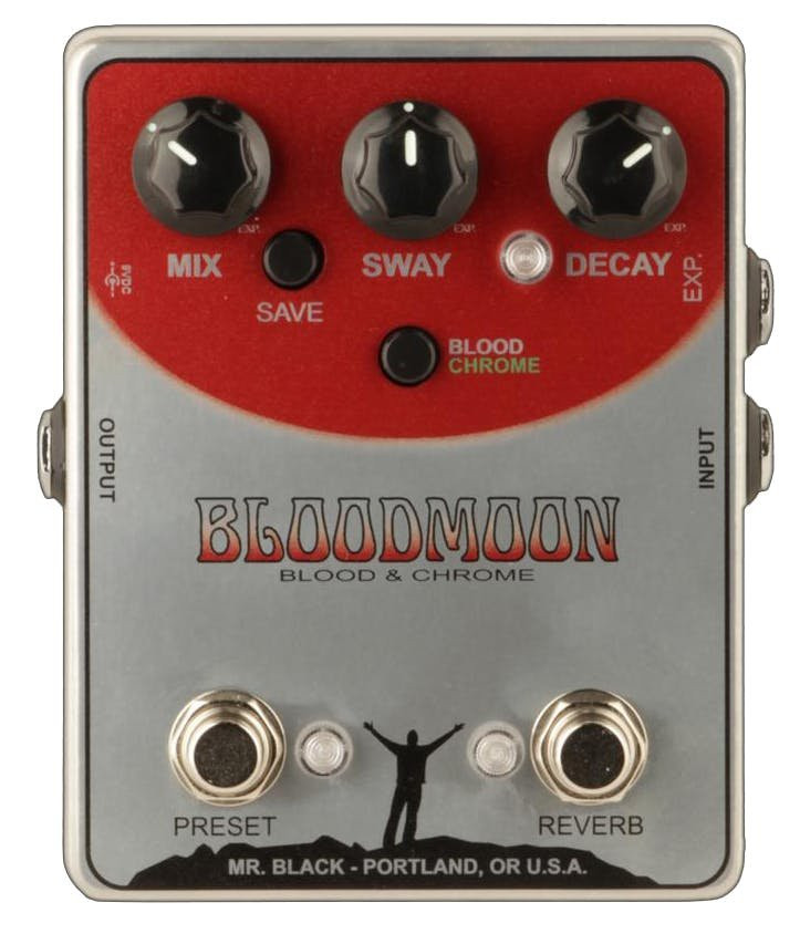 Mr. Black BloodMoon Blood and Chrome Dual Modulated Reverb Pedal Mr. Black BloodMoon Blood and Chrome Dual Modulated Reverb Pedal