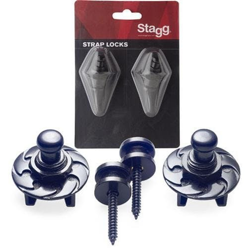 Stagg SSL1BK Strap Locking Buttons in Black Finish Stagg SSL1BK Strap Locking Buttons in Black Finish