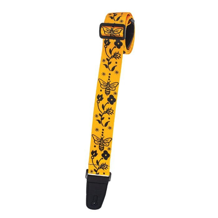 Henry Heller Artist Series Sublimation Guitar Strap in Bee Floral Henry Heller Artist Series Sublimation Guitar Strap in Bee Floral