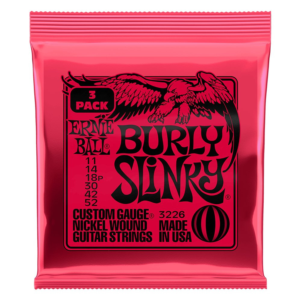 Ernie Ball Burly Slinky 11-52 Electric Guitar Strings - 3 Pack