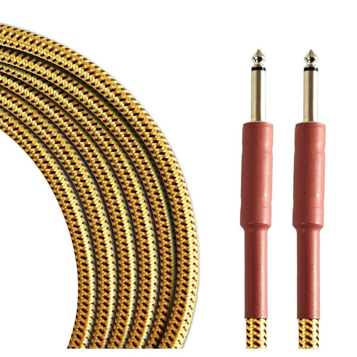 Tourtech 1.5m/5ft Braided Tweed Straight to Straight Guitar Cable