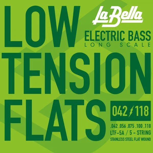 La Bella LTF-5A Low Tension Flats 5-String Bass String Set 42-118 La Bella LTF-5A Low Tension Flats 5-String Bass String Set 42-118