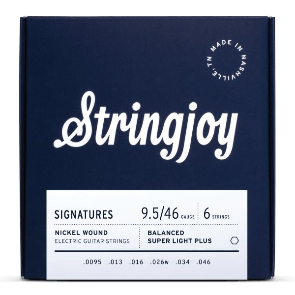 Stringjoy Nickel Alloy Hex Core 9.5-46 Balanced Super Light plus Guage Electric Strings