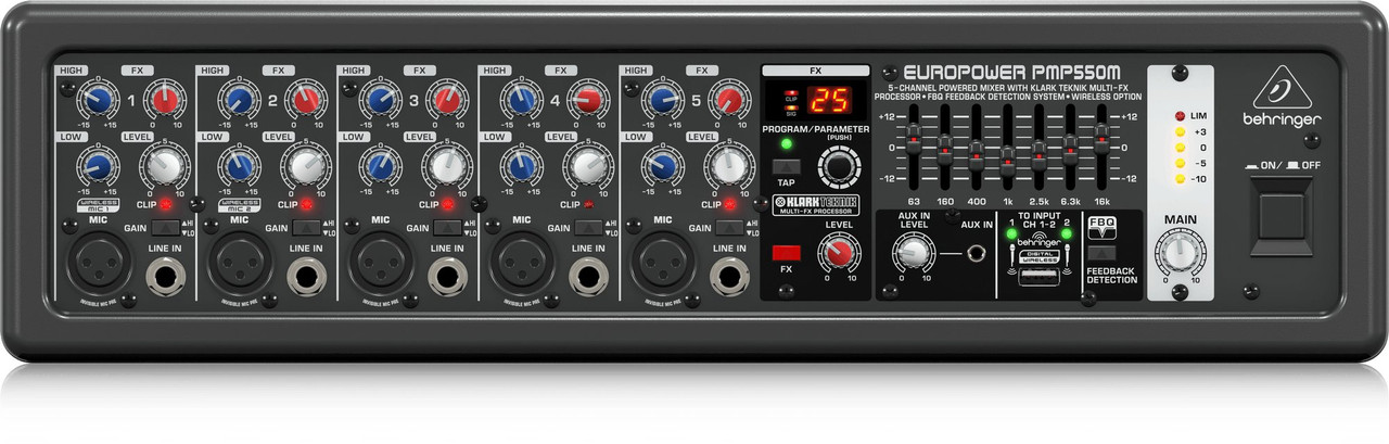 Behringer PMP550M 500-Watt 5 Channel Powered Mixer
