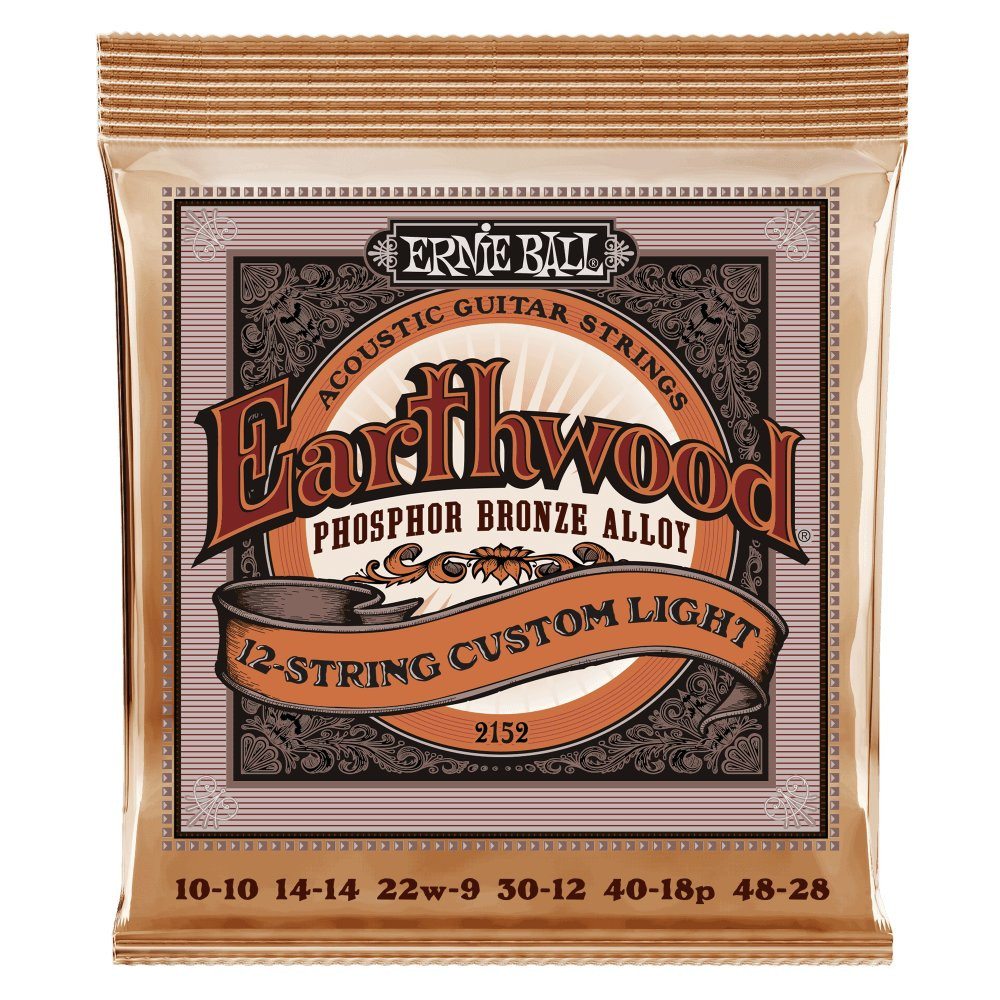Ernie Ball Earthwood Custom Light 12 String Phosphor Bronze Acoustic Guitar Strings 10-48 Gauge