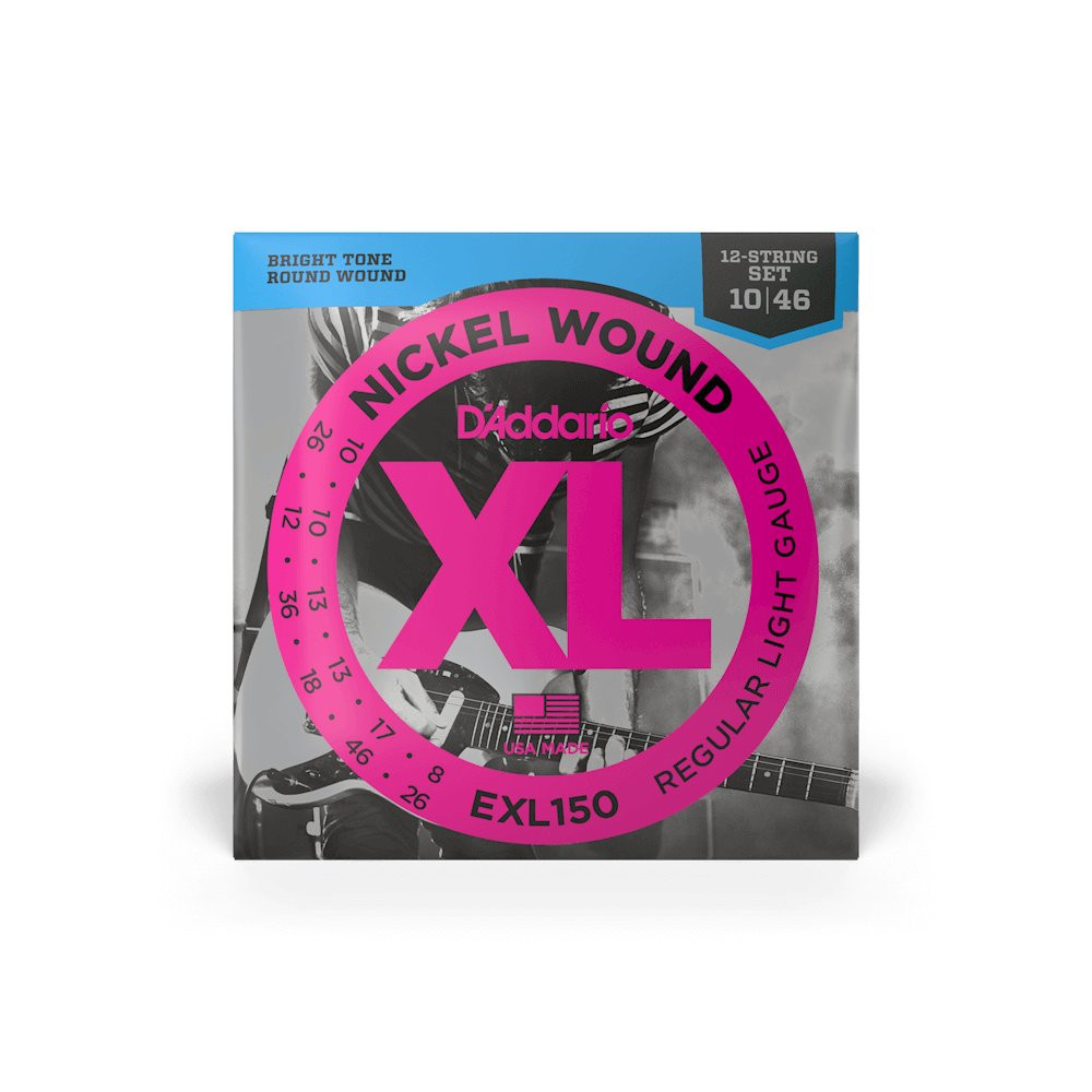 D'Addario Nickel Wound 10-46 12-String Electric Guitar Strings - Regular Light D'Addario Nickel Wound 10-46 12-String Electric Guitar Strings - Regular Light