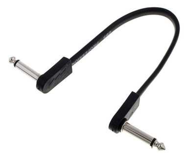 EBS Premium Chrome Flat Right Angle Jack Patch Cable - 18CM
