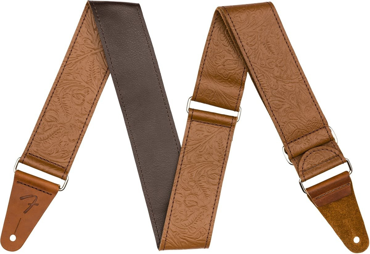 Fender Tooled Leather Guitar Strap, 2 inch, Brown Fender Tooled Leather Guitar Strap, 2 inch, Brown