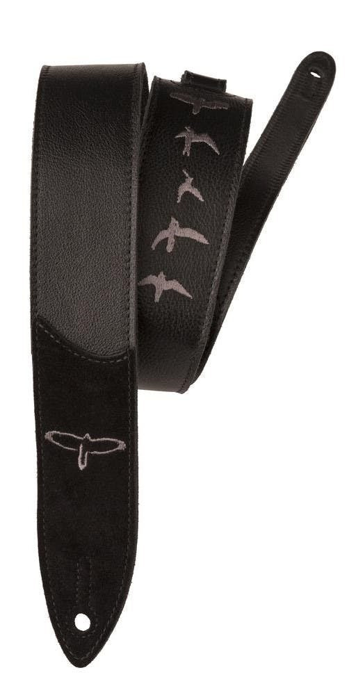 PRS Premium Leather 2" Strap Embroidered Birds in Black