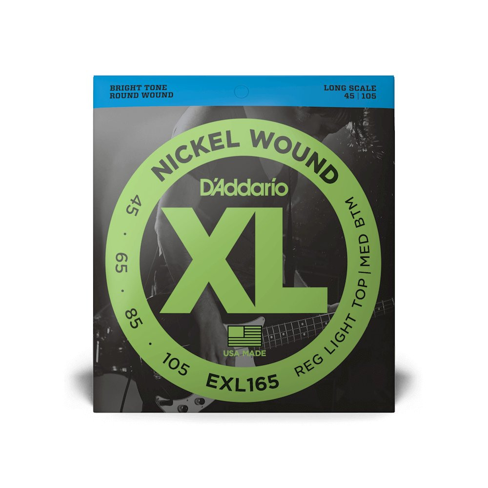 D'Addario EXL165 Nickel Wound Custom Light Bass Guitar Strings - 45-105 Long Scale D'Addario EXL165 Nickel Wound Custom Light Bass Guitar Strings - 45-105 Long Scale
