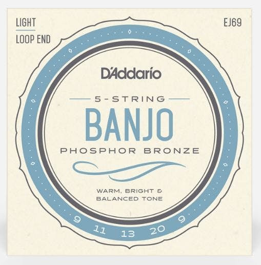 D'Addario EJ69 5-String Banjo Strings Phosphor Bronze Light 9-20 D'Addario EJ69 5-String Banjo Strings Phosphor Bronze Light 9-20