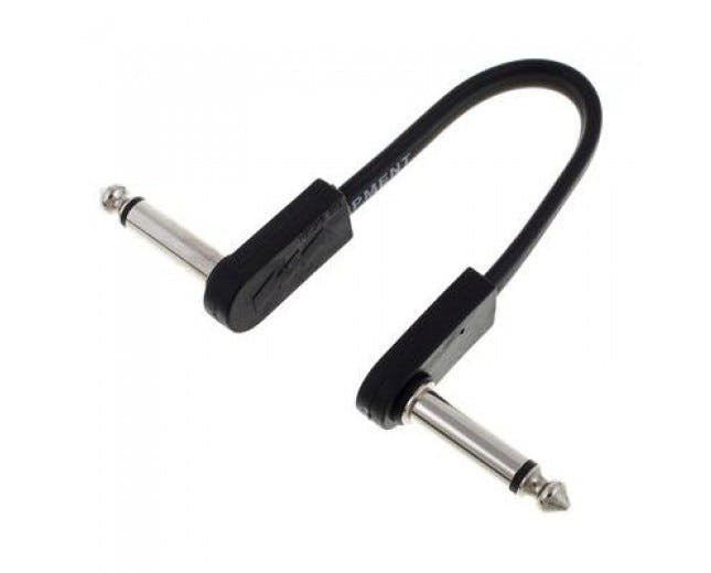 EBS Premium Chrome Flat Right Angle Jack Patch Cable - 10CM