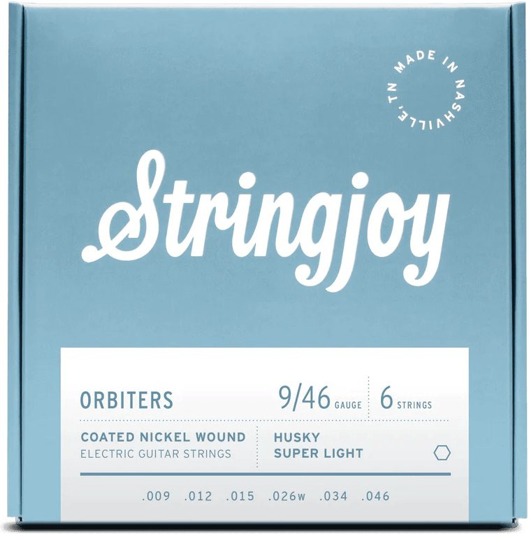 Stringjoy Orbiters Husky Super Light Gauge 9-46 Coated Nickel Wound Electric Guitar Strings