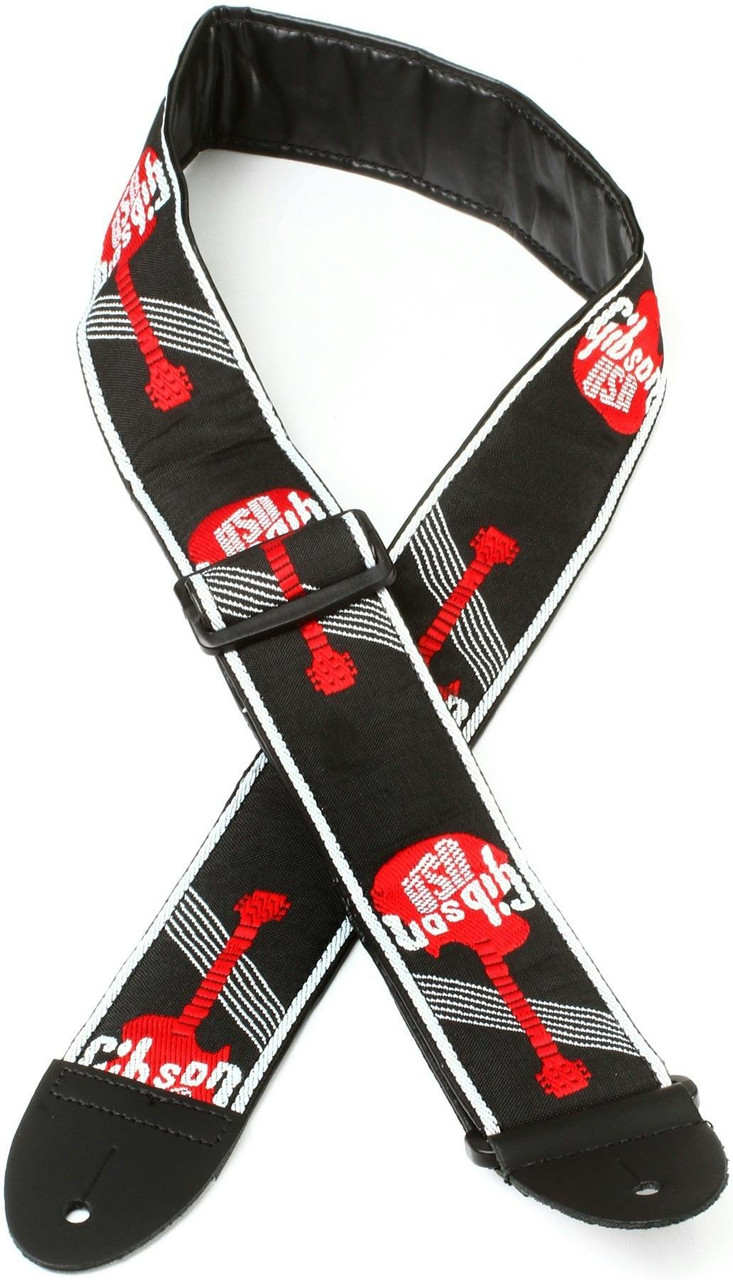 Gibson 2" Woven Strap with Red Logo Gibson 2" Woven Strap with Red Logo