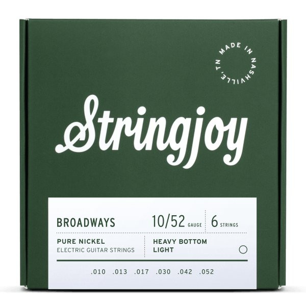 Stringjoy Broadways Heavy Bottom Light 10-52 Pure Nickel Electric Guitar Strings Stringjoy Broadways Heavy Bottom Light 10-52 Pure Nickel Electric Guitar Strings