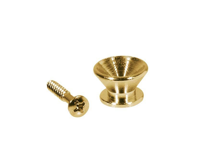 Metal Guitar Strap Buttons 14mm in Gold x2 (V-Model) Metal Guitar Strap Buttons 14mm in Gold x2 (V-Model)