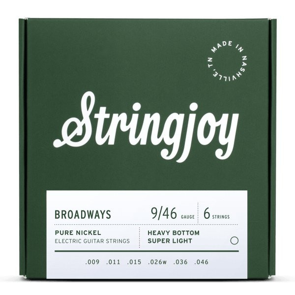 Stringjoy Broadway Heavy Bottom Super Light 9-46 Pure Nickel Electric Guitar Strings Stringjoy Broadway Heavy Bottom Super Light 9-46 Pure Nickel Electric Guitar Strings