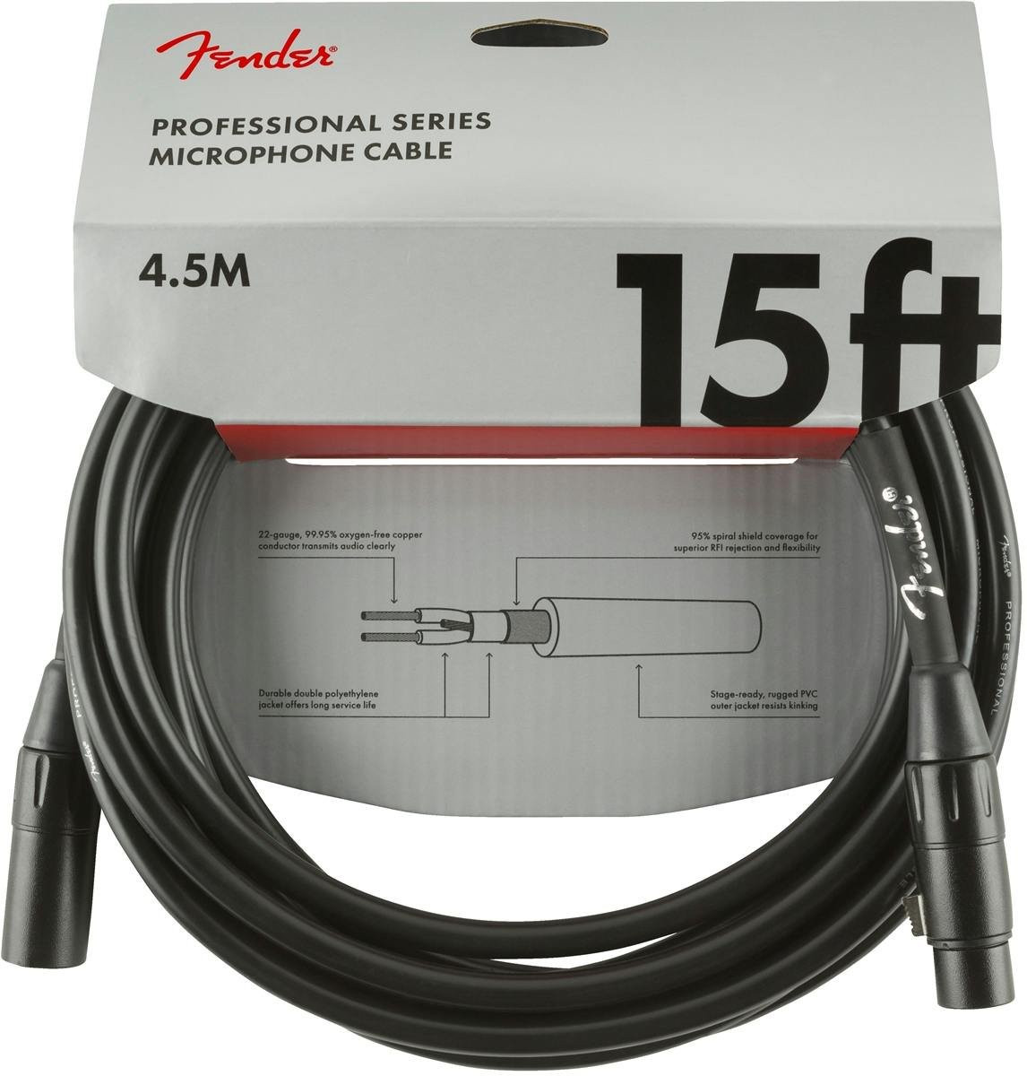 Fender Professional Series Microphone Cable 15' in Black Fender Professional Series Microphone Cable 15' in Black