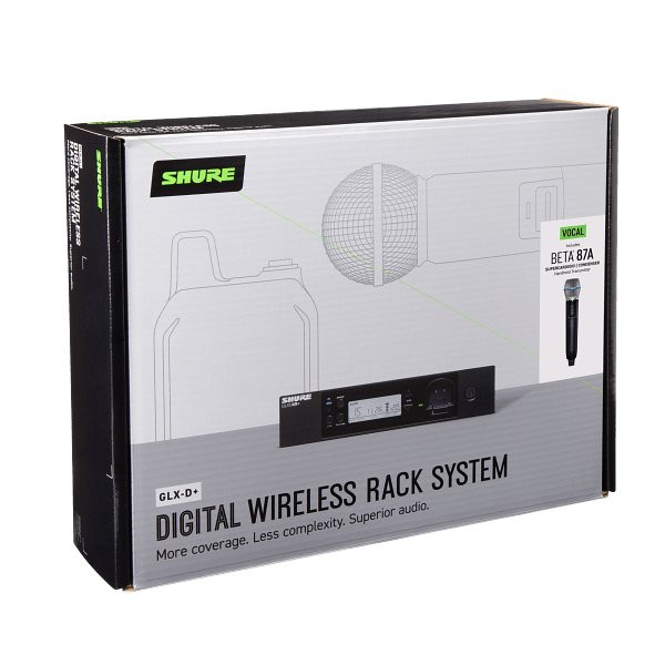 Shure GLXD24PLUSUKB87A Dual Band Wireless System with Beta87 and Half Rack Receiver Shure GLXD24PLUSUKB87A Dual Band Wireless System with Beta87 and Half Rack Receiver