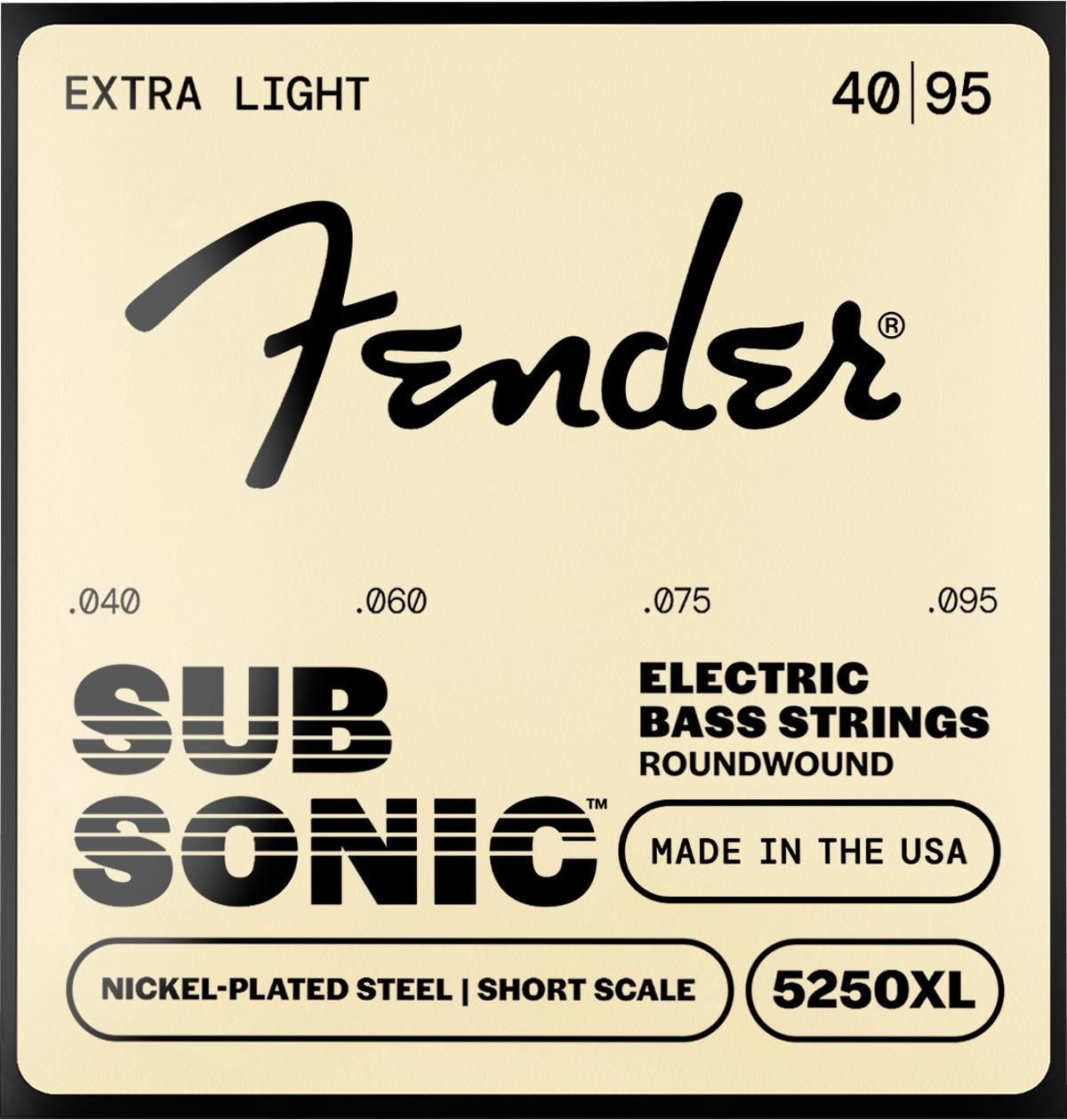 Fender SubSonic 5250 Short Scale Nickel-Plated Steel Bass Strings 40-95
