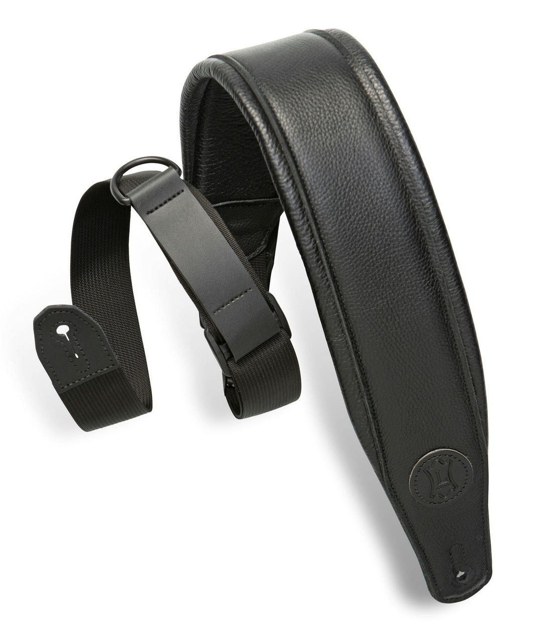 Levy's Right Height - Garment Leather Padded 3" Guitar Strap in Black Levy's Right Height - Garment Leather Padded 3" Guitar Strap in Black