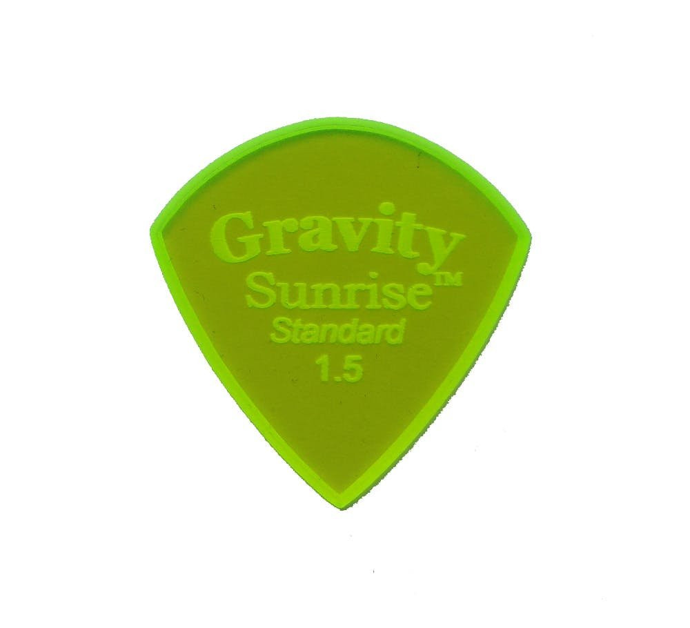 Gravity Sunrise Standard 1.5mm Pick (Green) with Unpolished Edge Gravity Sunrise Standard 1.5mm Pick (Green) with Unpolished Edge
