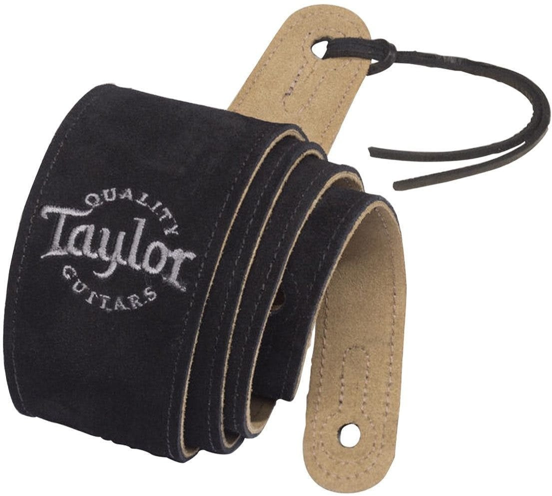 Taylor Black Suede Logo Guitar Strap Taylor Black Suede Logo Guitar Strap