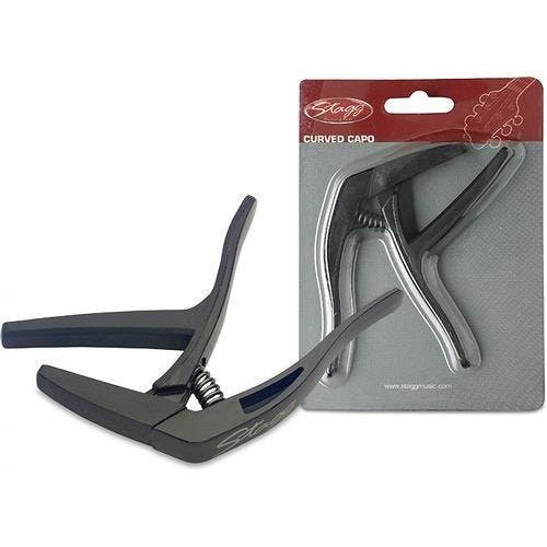 Stagg Curved Trigger Capo for Acoustic/Electric Guitar in Black Stagg Curved Trigger Capo for Acoustic/Electric Guitar in Black