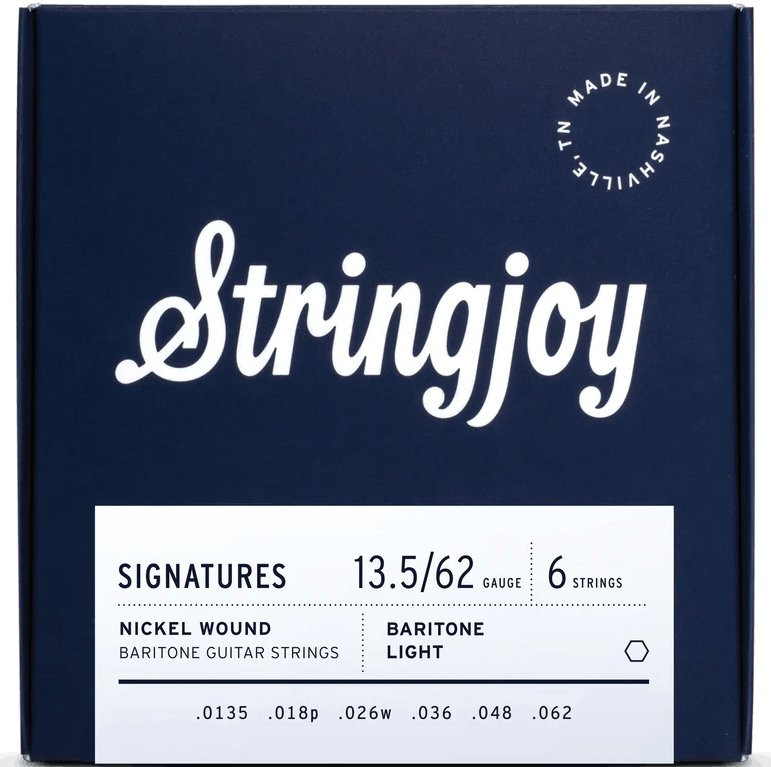 Stringjoy Signatures Baritone Balanced Light Gauge 13.5-62 Nickel Wound Electric Guitar Strings Stringjoy Signatures Baritone Balanced Light Gauge 13.5-62 Nickel Wound Electric Guitar Strings