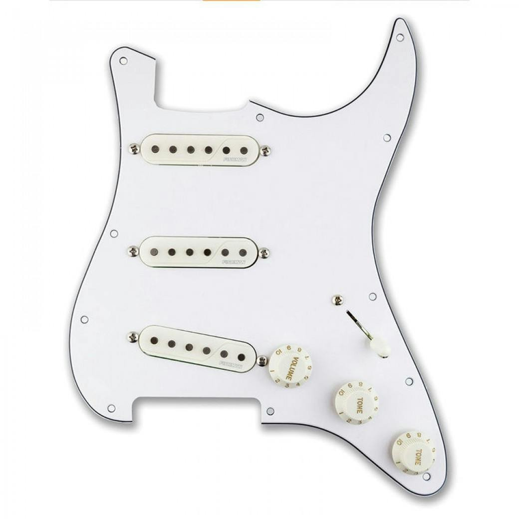 Fishman Fluence 6-String Loaded Pickguard for Strat in White Fishman Fluence 6-String Loaded Pickguard for Strat in White