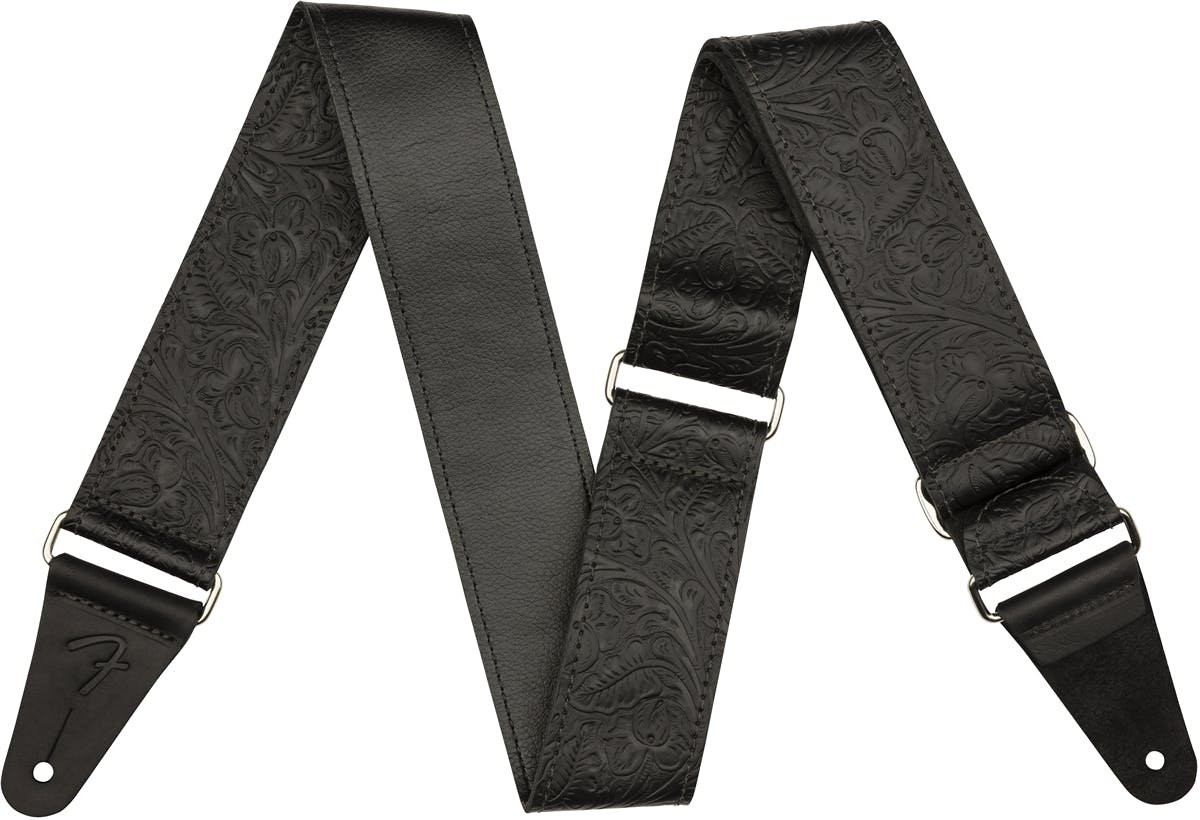Fender Tooled Leather Guitar Strap, 2 inch, Black Fender Tooled Leather Guitar Strap, 2 inch, Black