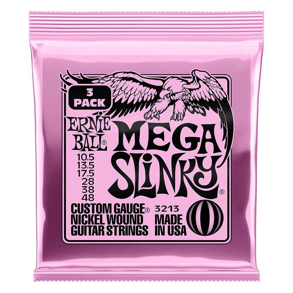 Ernie Ball Mega Slinky 10.5-48 Electric Guitar Strings - 3 Pack Ernie Ball Mega Slinky 10.5-48 Electric Guitar Strings - 3 Pack