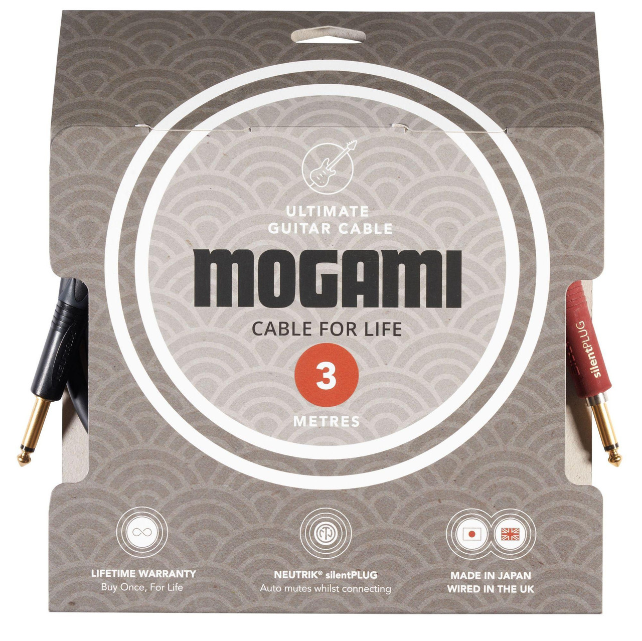 Mogami 3368 Ultimate Guitar 3m Lead Terminated with Black and Gold 1/4″ Jack and Straight Neutrik silentPLUG Mogami 3368 Ultimate Guitar 3m Lead Terminated with Black and Gold 1/4″ Jack and Straight Neutrik silentPLUG