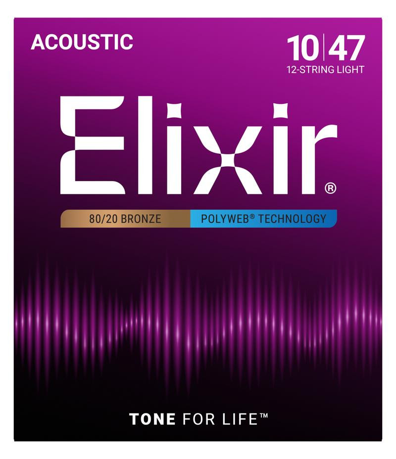 Elixir Polyweb Light 10-47 12 String Acoustic Guitar Elixir Polyweb Light 10-47 12 String Acoustic Guitar