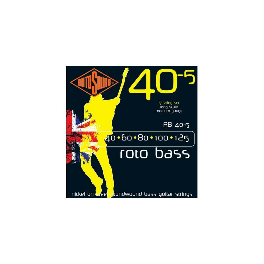 Rotosound RB40-5 Nickel 5-String Bass Strings Medium 40-125 Rotosound RB40-5 Nickel 5-String Bass Strings Medium 40-125