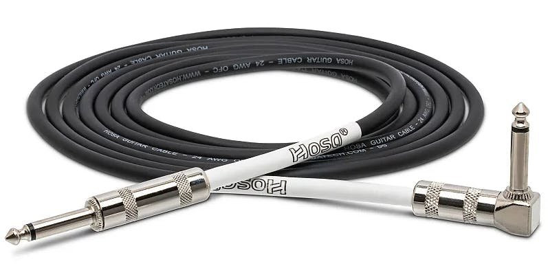 Hosa Guitar Cable, Straight to Right-angle, 10ft / 3M Hosa Guitar Cable, Straight to Right-angle, 10ft / 3M
