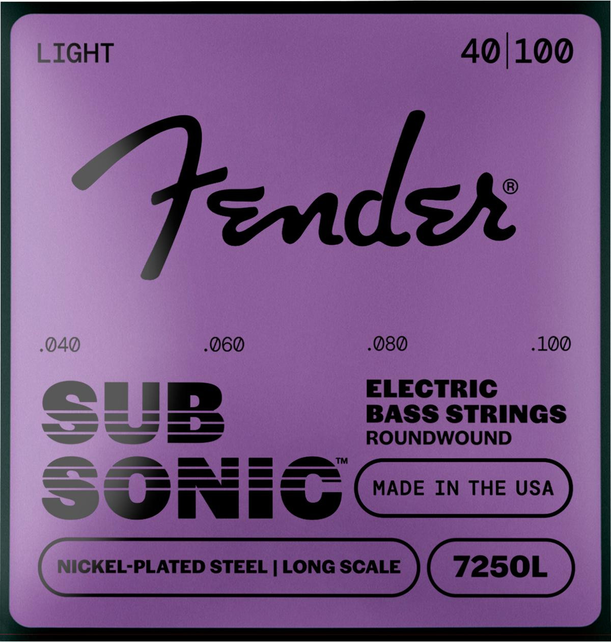 Fender SubSonic 7250 Nickel-Plated Steel Long Scale Bass Strings 40-100