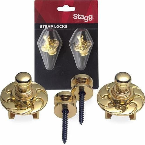 Stagg SSL1GD Strap Locking Buttons in Gold Finish Stagg SSL1GD Strap Locking Buttons in Gold Finish