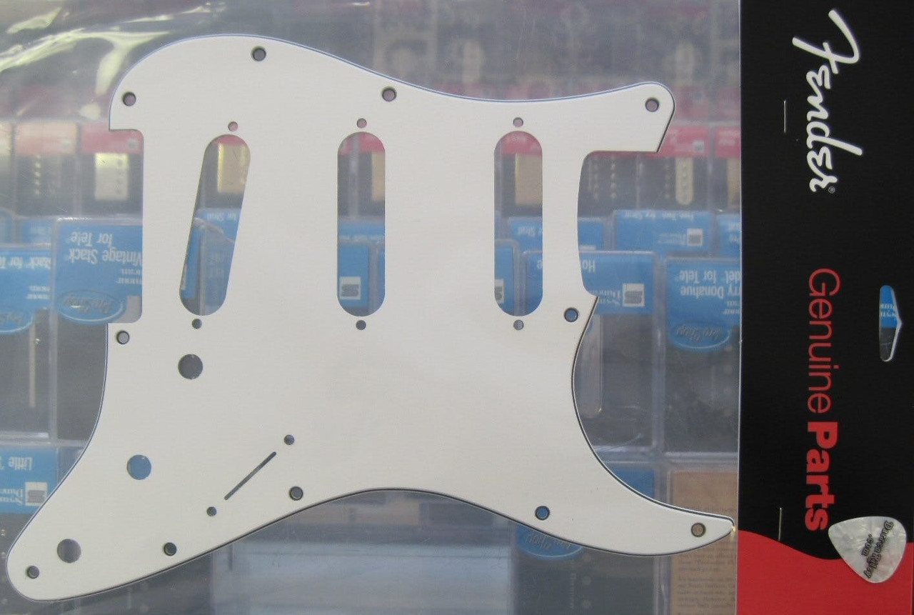 Fender 11 hole modern style SSS 3 ply pickguard in White Fender 11 hole modern style SSS 3 ply pickguard in White