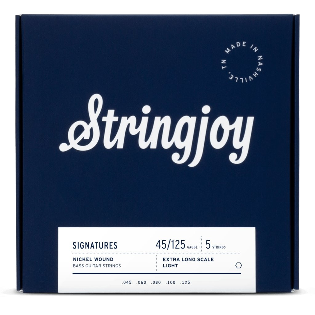Stringjoy Light Gauge 45-125 5 String Long Scale Nickel Wound Bass Guitar Strings Stringjoy Light Gauge 45-125 5 String Long Scale Nickel Wound Bass Guitar Strings