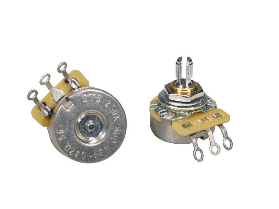 CTS 250K Audio Potentiometer with Short Bushing & Split Shaft CTS 250K Audio Potentiometer with Short Bushing & Split Shaft