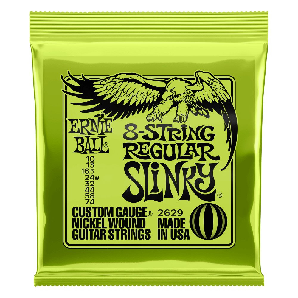 Ernie Ball 8-String Regular Slinky Nickel Guitar Strings Set 10-74 Ernie Ball 8-String Regular Slinky Nickel Guitar Strings Set 10-74