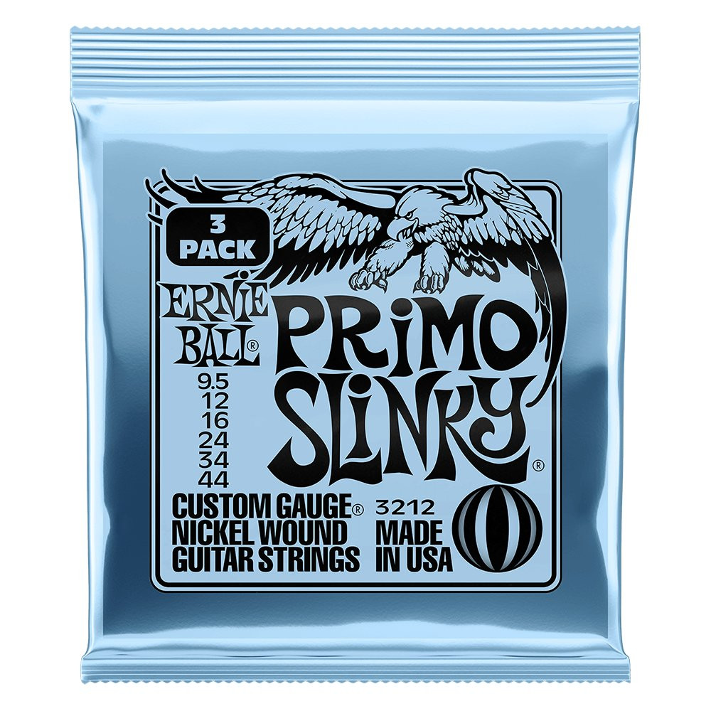 Ernie Ball Primo Slinky 9.5-44 Electric Guitar Strings - 3 Pack Ernie Ball Primo Slinky 9.5-44 Electric Guitar Strings - 3 Pack