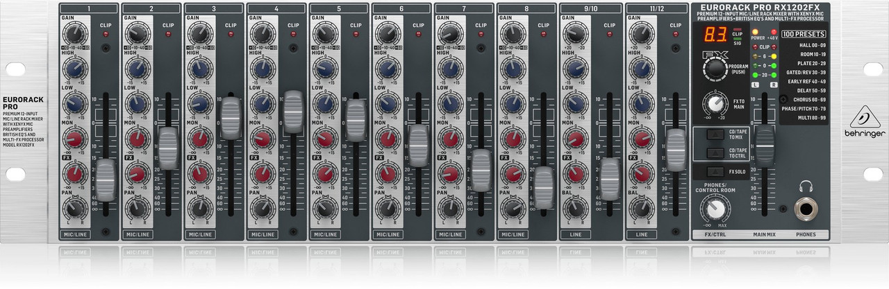 Behringer XENYX X2222USB Mixer With 8 Mic Inputs and Effects